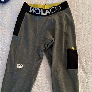 WOLACO Men's Gray Sweatpants with Black Accents